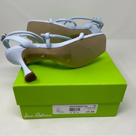 Nib Sam Edelman Maven Strappy Heeled Sandal in Riviera Blue - Picture 13 of 14